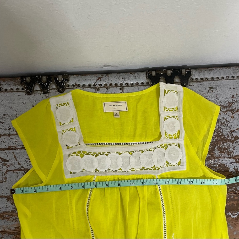 Moulinette Soeurs Yellow And White Blouse - Picture 7 of 8